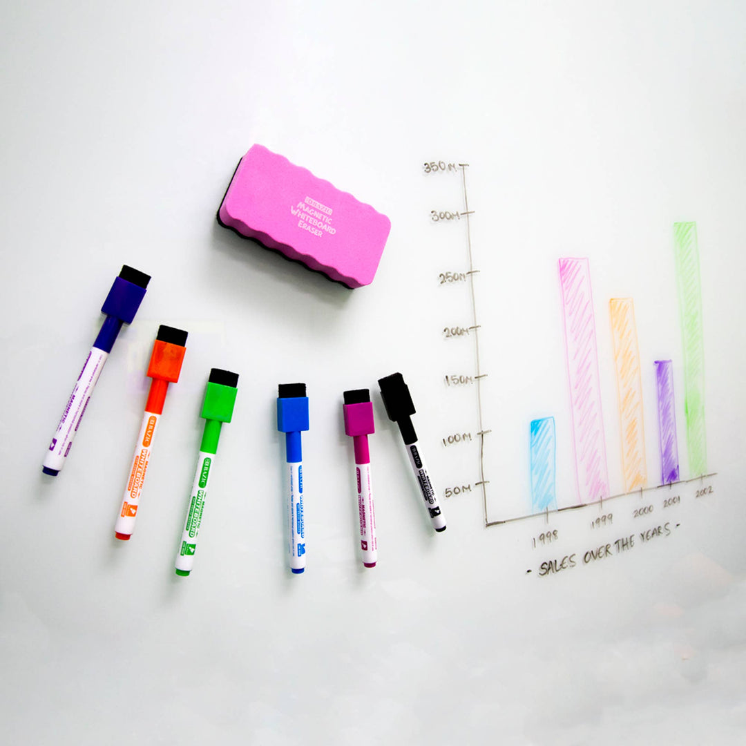 Bright Color Magnetic Dry Erase Markers w/ Eraser