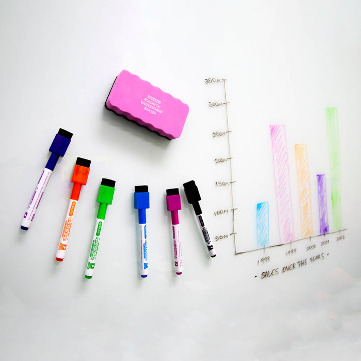 Bright Color Magnetic Dry Erase Markers w/ Eraser