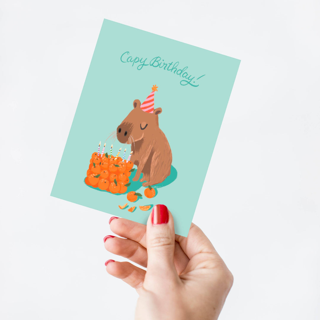 Capybara Birthday Card