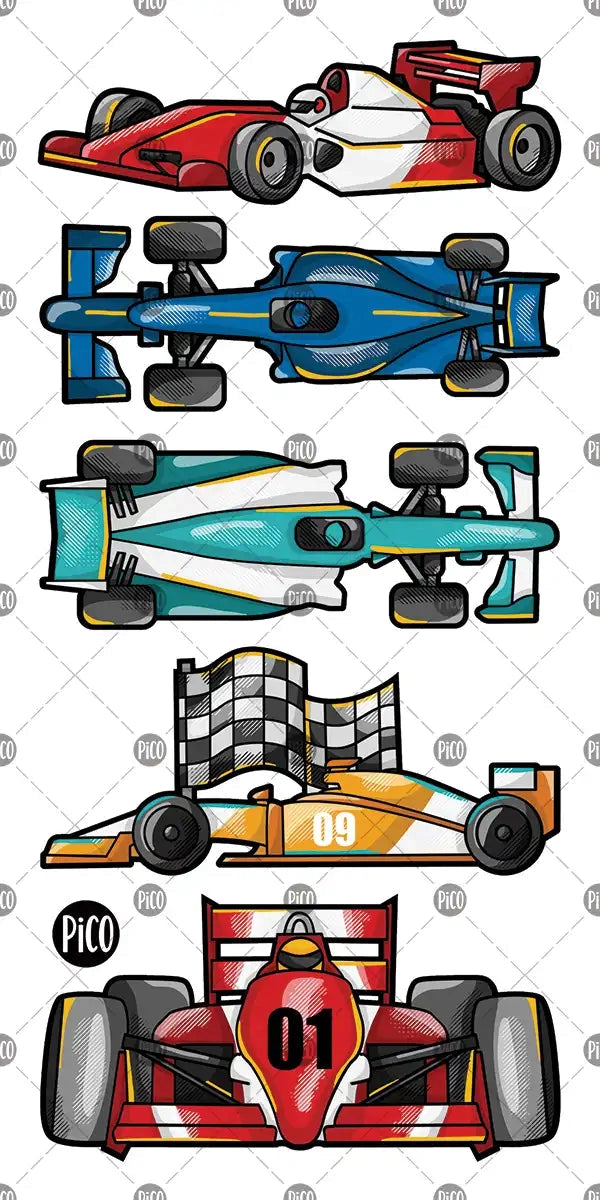 Race Cars Temporary Tattoos