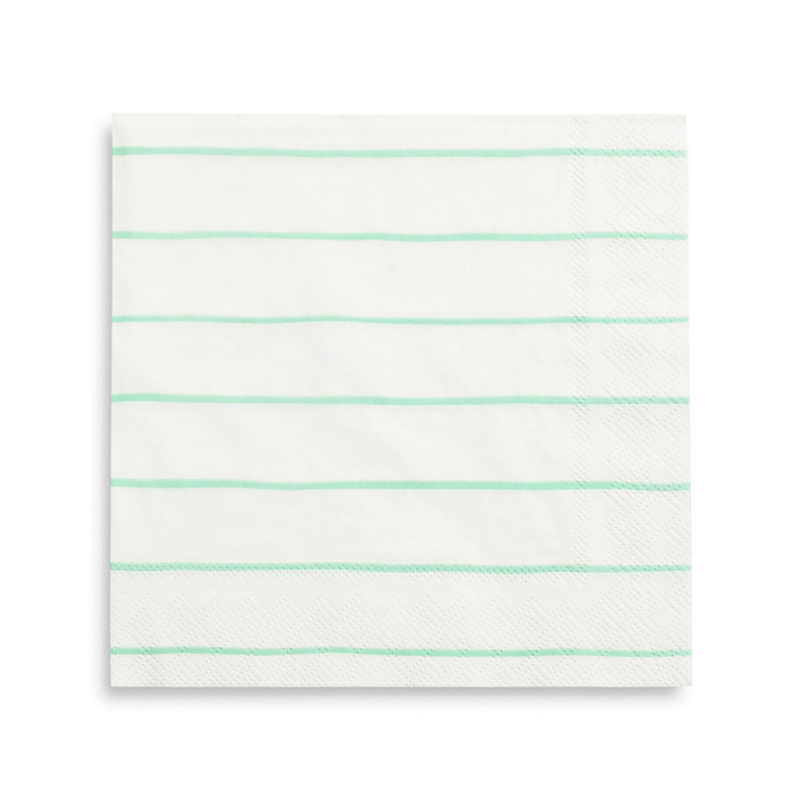 Striped Petite Napkins - 16 Pk. Mint