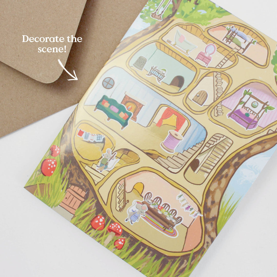 Sticker Scene Card - Mouse House