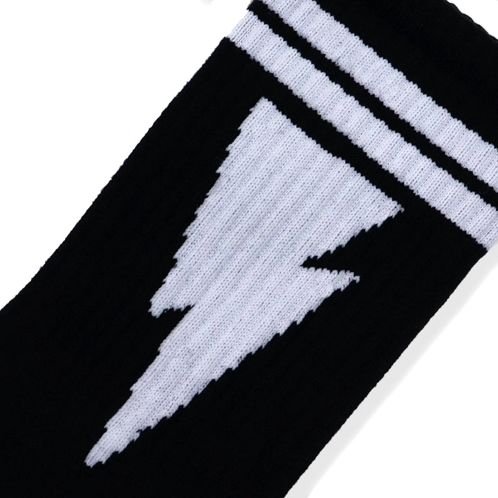 Lightning Bolts | White Stripe Socks