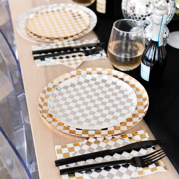 Check Cocktail Napkins - 20 Pk Purple Posse