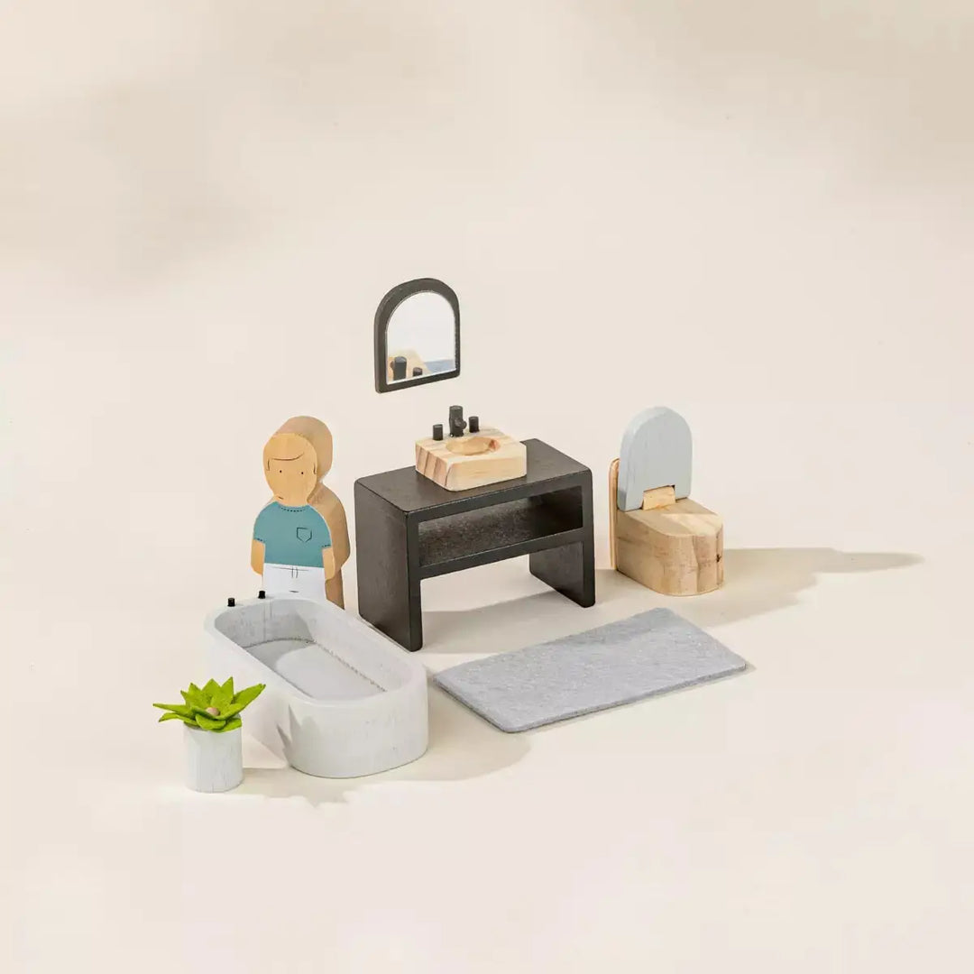 Bathroom Wooden Doll House Furniture