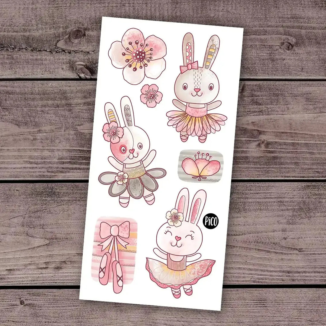 Ballet Bunnies Temporary Tattoos