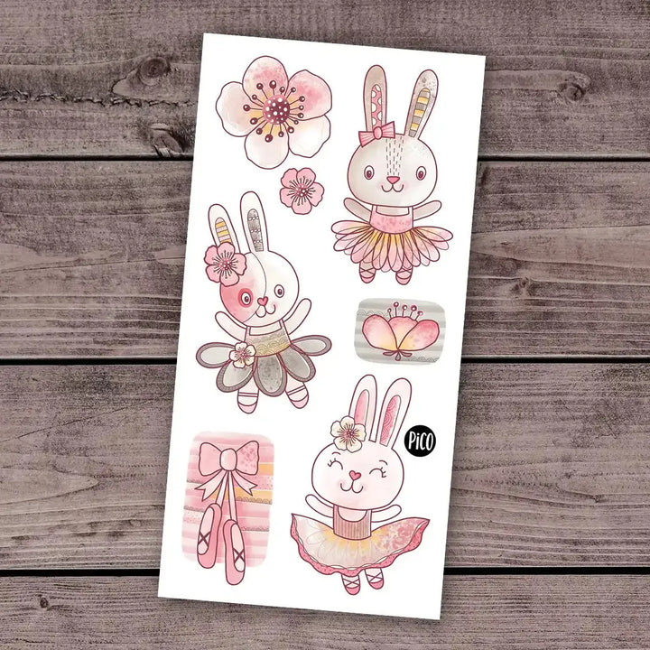 Ballet Bunnies Temporary Tattoos