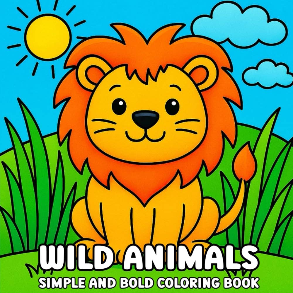 Wild Animals Simple and Bold Coloring Book