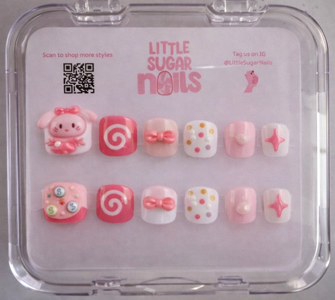 5-8 Years Candy Swirl Nails