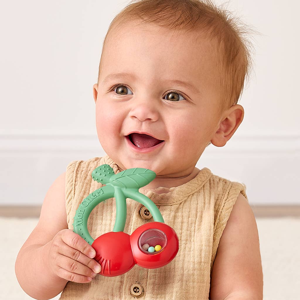 Silicone Teether with Rattle: Goose