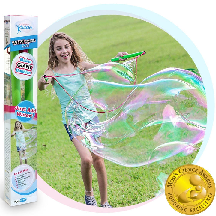 WOWmazing Giant Bubble Kit: Big Bubble Wands & Concentrate