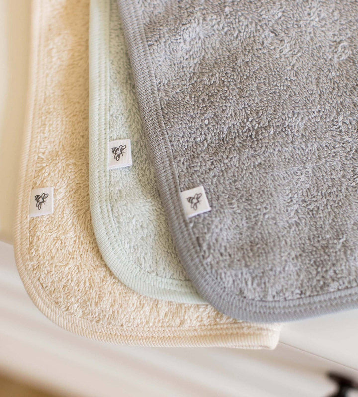 Organic Cotton Woven Terry Solid Washcloths 3 Pack - Quarry: Quarry / One Size