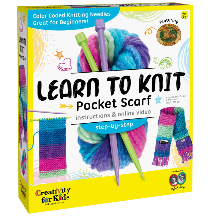 Learn To Knit A Pocket Scarf Craft Kit