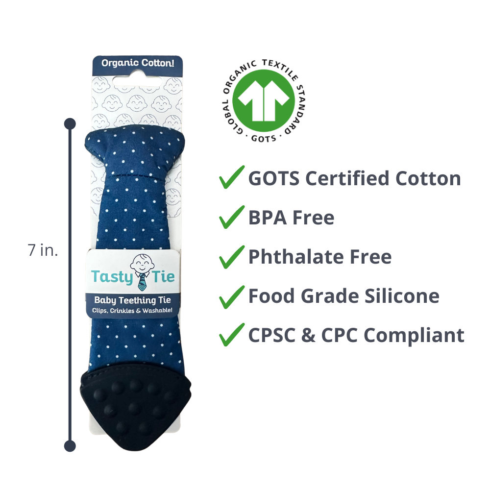 Polka Dot Teething Tie Crinkle Toy
