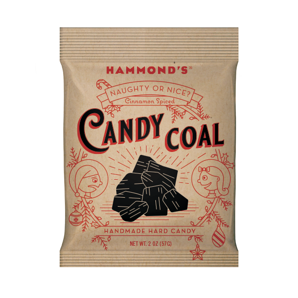 Holiday Hard Candy - Cinnamon Candy Coal -18 Bag POP Display