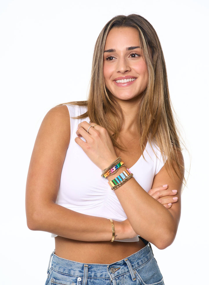 Rainbow Twist Link Bracelet