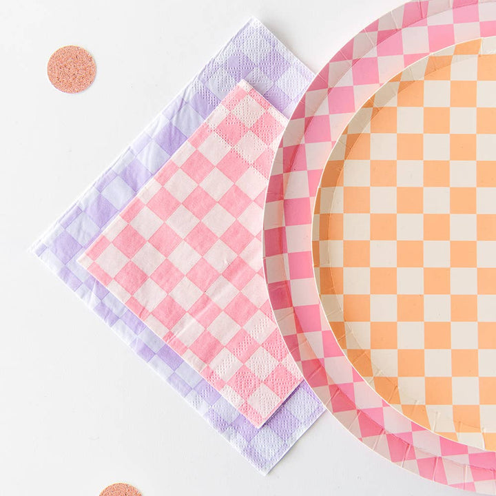 Check Cocktail Napkins - 20 Pk Peaches N' Cream