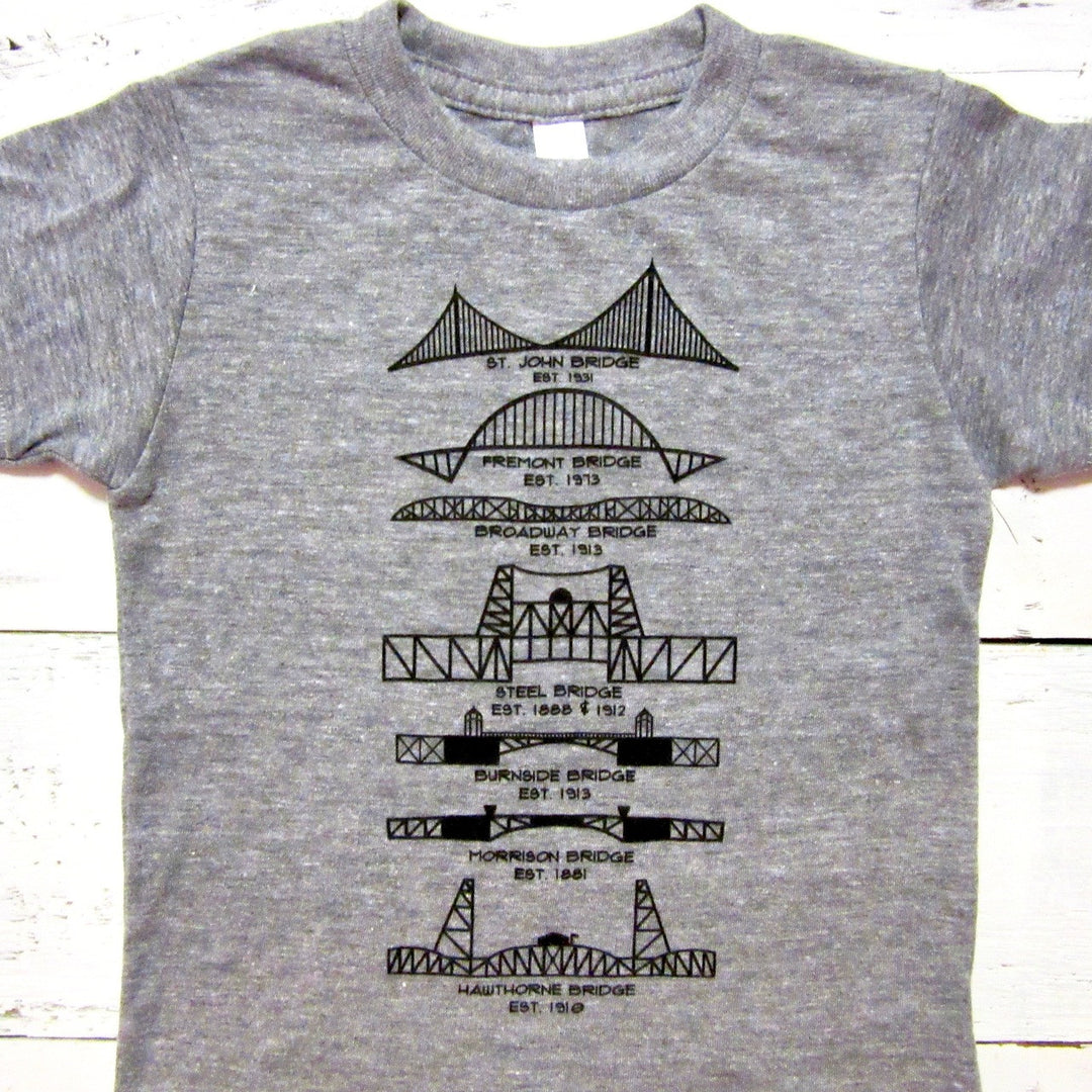Portland Bridges Toddler T-Shirt Grey