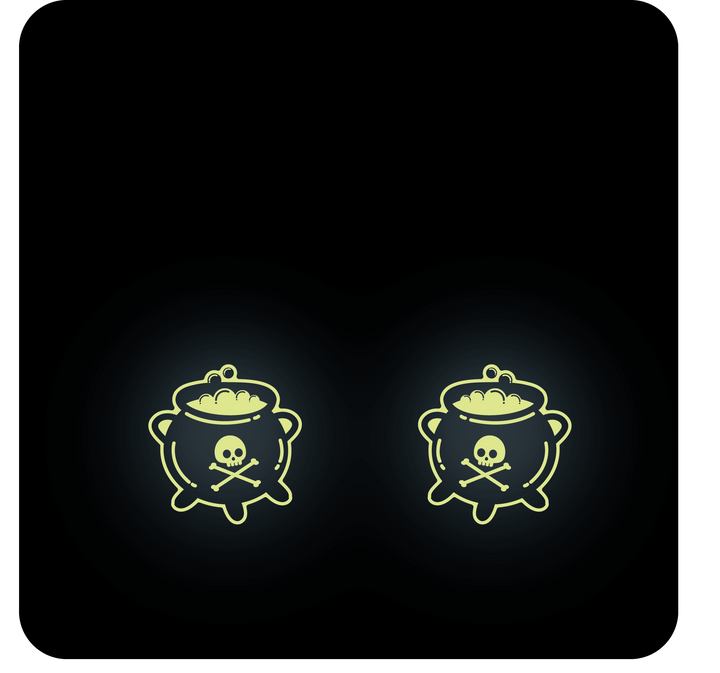 Cauldron Earrings - GLOW IN THE DARK