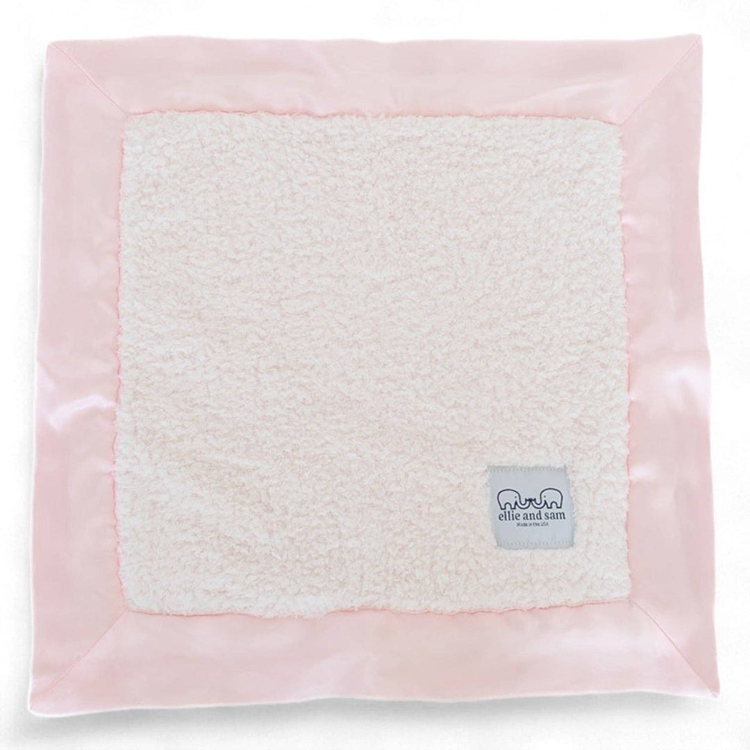 Classic Baby Lovey with Satin Trim in Chenille Cozy, Pink