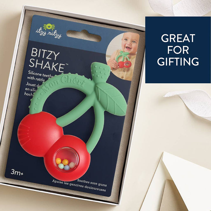 Silicone Teether with Rattle: Goose