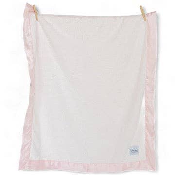 Luxury Baby Blanket with Satin Trim in Luxe Plush, Pink