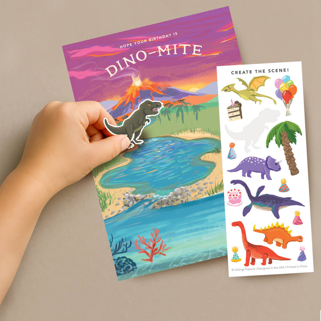 Sticker Scene Card - Dinosaur Birthday