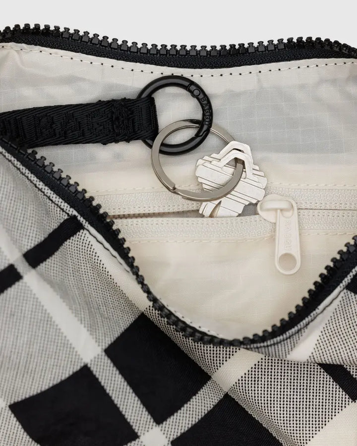 Small Nylon Crescent Bag - Mixed Plaid