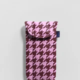 Puffy Glasses Sleeve - Pink Houndstooth