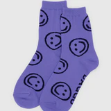 Adult Crew Socks Lavender Happy