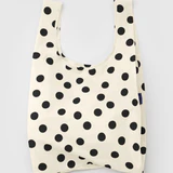 Standard Baggu Cream and Black Polka Dot