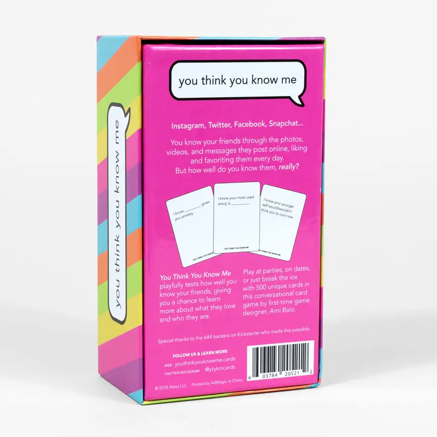 You Think You Know Me Card Game