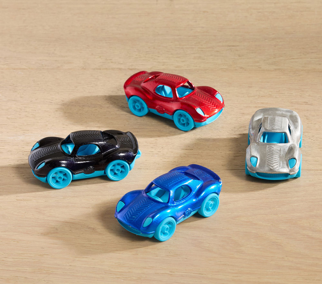 Recycled Aluminum Race Car Set of 4