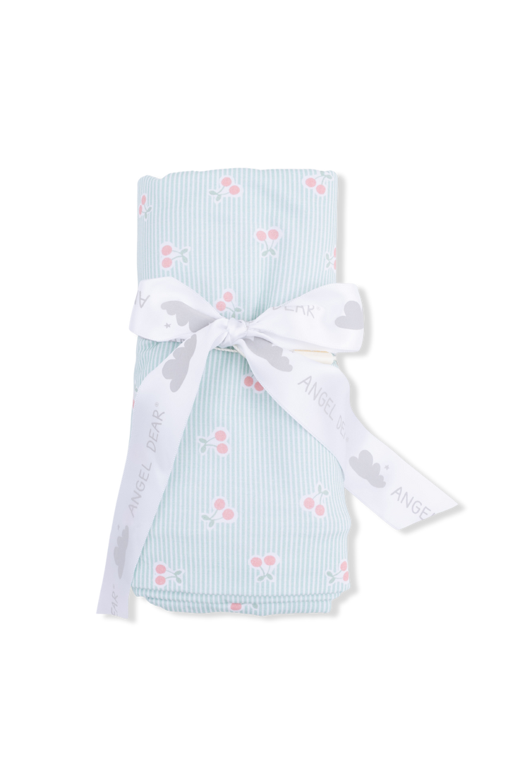 Cherry Rolled blanket with ribbon 