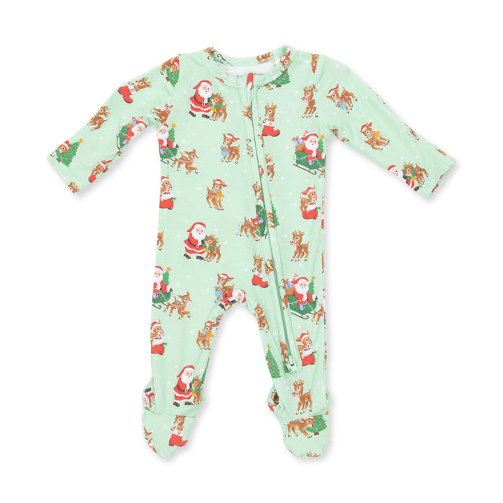 Vintage Reindeer Zip Footie