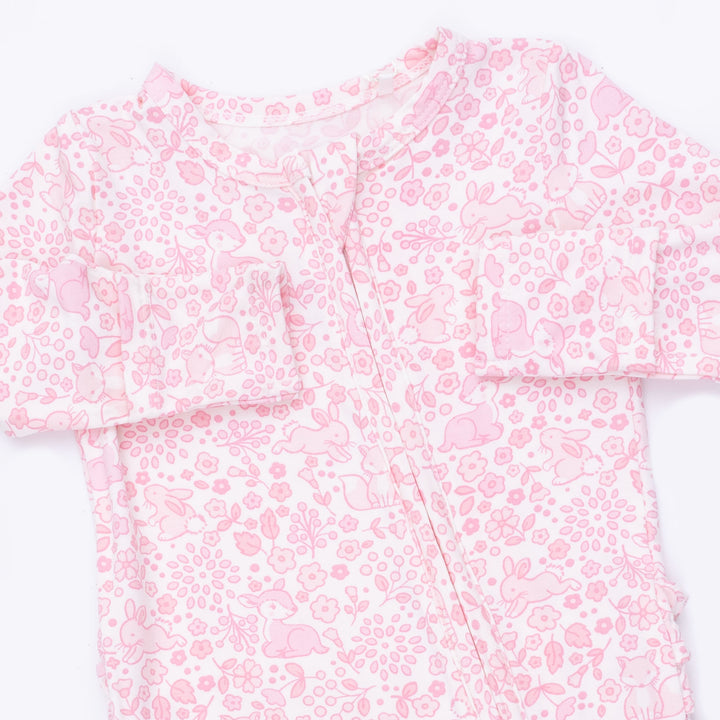 Baby Woodland Ruffle Zip Footie