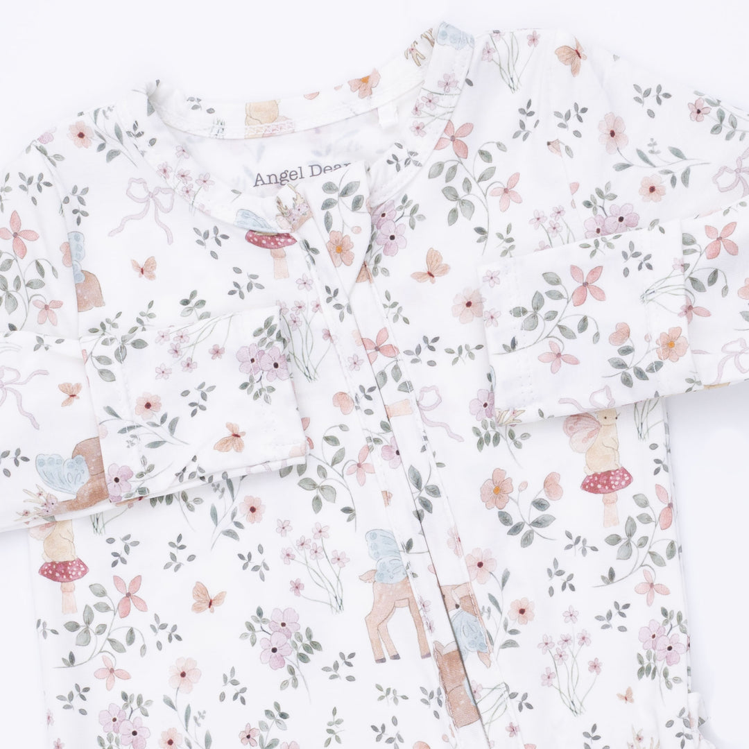 Enchanted Woodland Ruffle Zip Footie