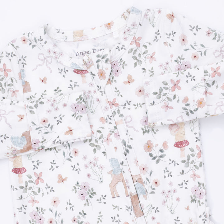 Enchanted Woodland Ruffle Zip Footie