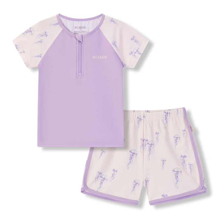 Jellyfish Zip Top and Swim Trunks