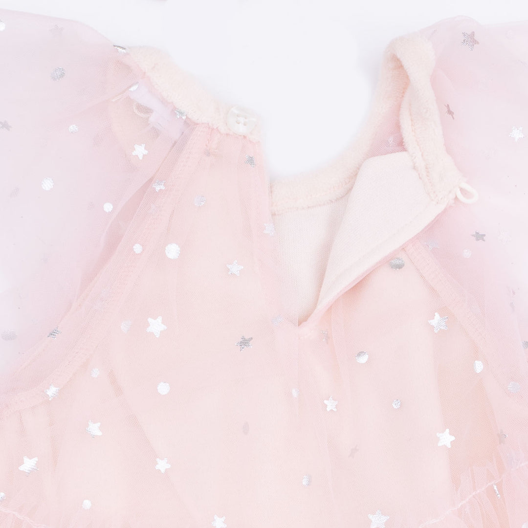 Soft Pink Velour and Tulle Dress
