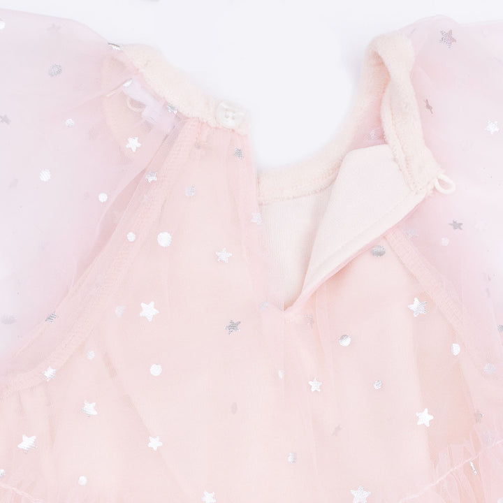 Soft Pink Velour and Tulle Dress
