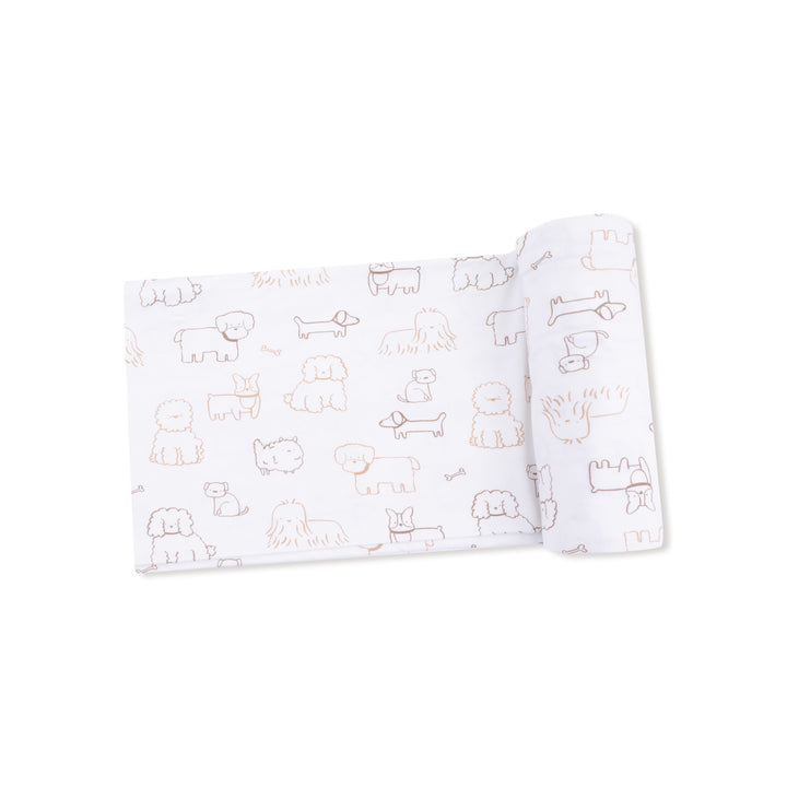 Neutral Pups Bamboo Swaddle Blanket