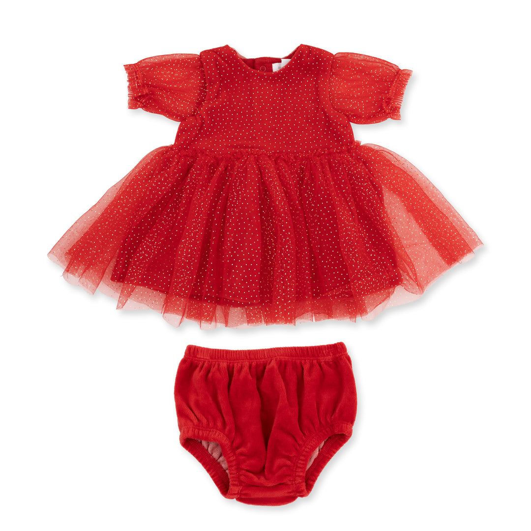 Red Puff Sleeve Dress