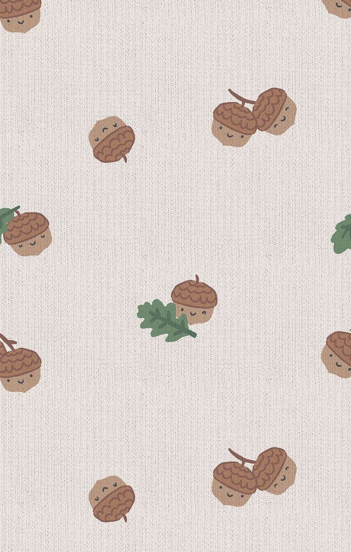 Tiny Acorns Ribbed Zip Footie