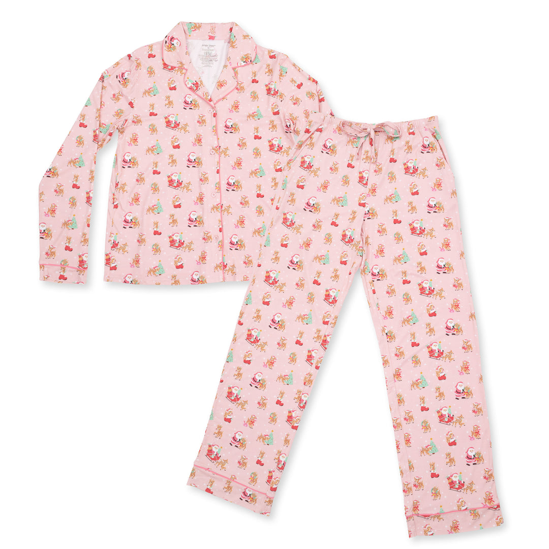 Vintage Reindeer Pink Adult PJs