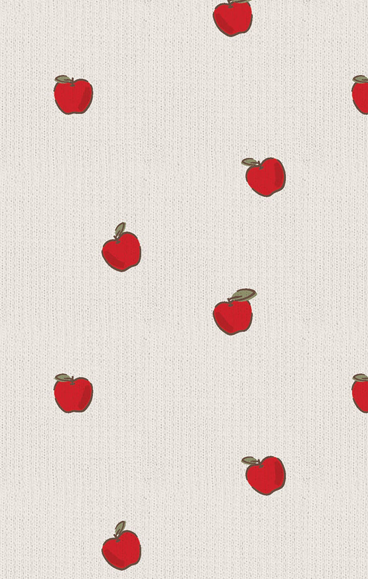 Tiny Apples Ribbed Zip Footie