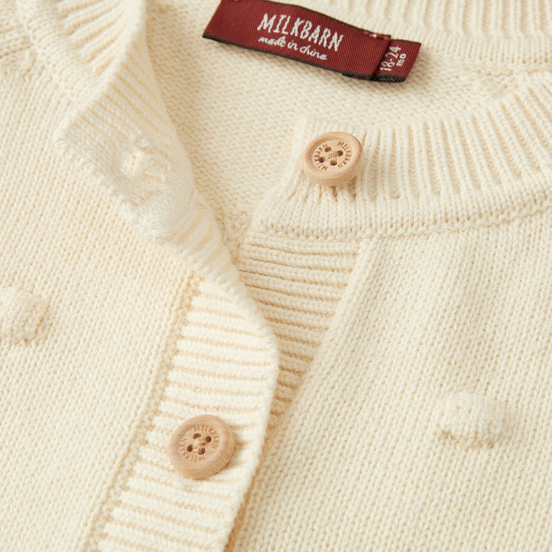 Cream Knit Popcorn Cardigan