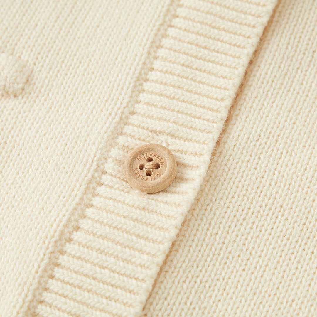 Cream Knit Popcorn Cardigan