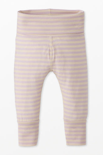 Striped baby leggings on a white background