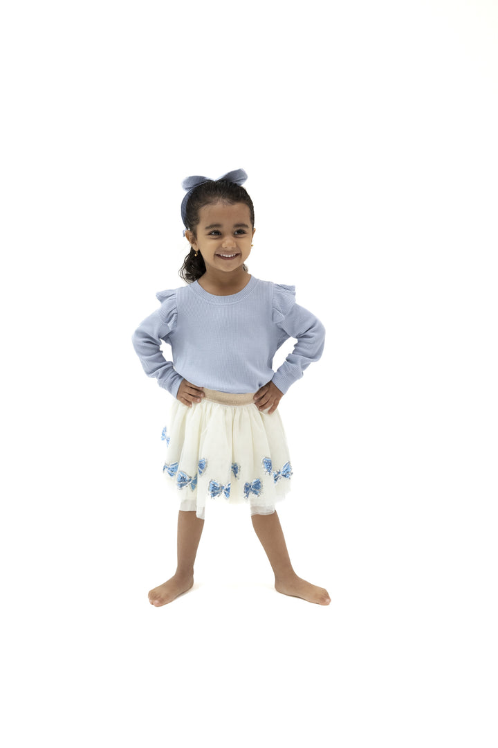 Blue Bow Tutu Skirt